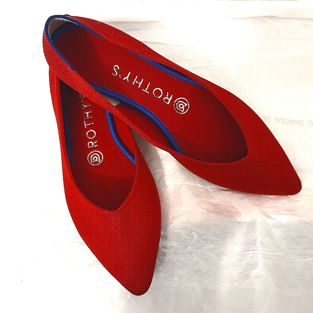 Rothy's The Point Red Ballet Flats Size 7